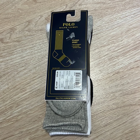 Polo Ralph Lauren 3-Pack Double Bar Stripe Crew Socks - Picture 2 of 3